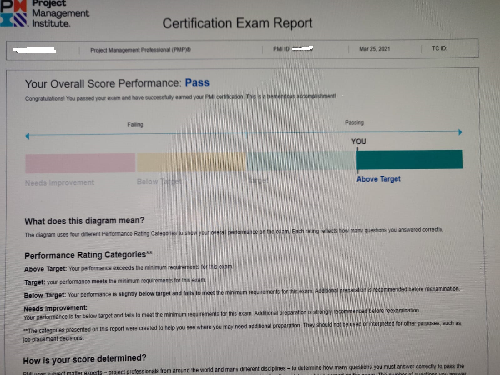 PMP Certification Exam Report