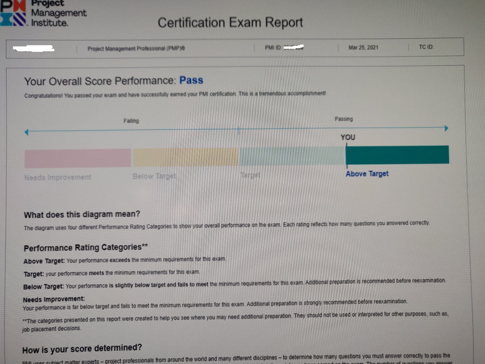 PMP Certification Exam Report